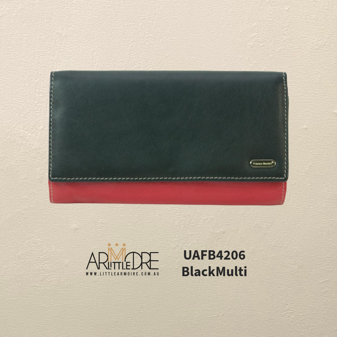 Franco Bonini FB-4206 Large Ladies Multi Colour Wallet 19 Cards Holder and Coin Section