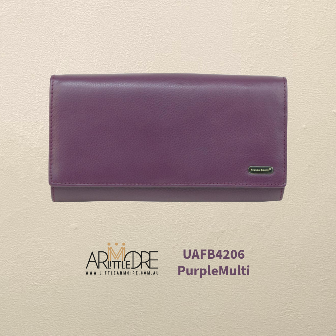 Franco Bonini FB-4206 Large Ladies Multi Colour Wallet 19 Cards Holder and Coin Section
