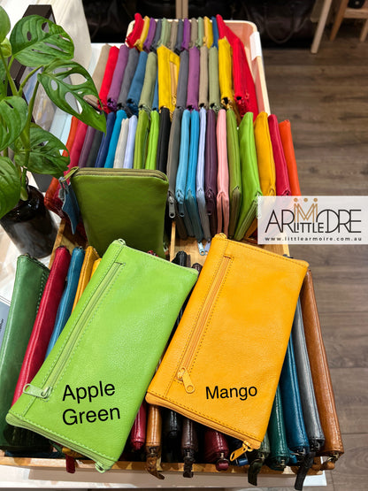 Soft Leather Double Sided Glasses Case with side pocket FB-3388 - 3 zipped (UAFB3388)