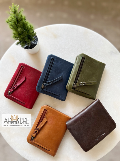 Small Compact Washed Leather Wallet MP80 (UAMP80)