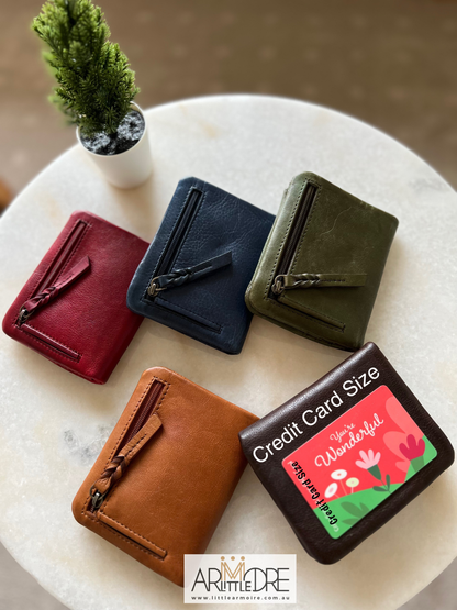 Small Compact Washed Leather Wallet MP80 (UAMP80)