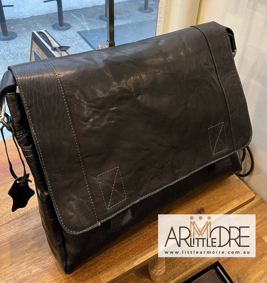 Men's Leather Satchel Laptop Bag UARHOB7302