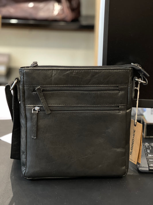 Unisex Structured Leather Crossbody Bag Perth - UARH1547