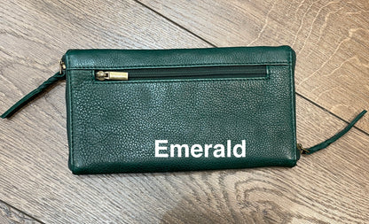 Washed Leather Double Sided Glasses Case with extra rear zip pocket LA-6238 (UALA6238)