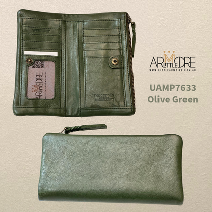 Soft Washed Leather Wallet with press stud UAMP7633