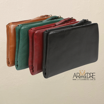 Soft Washed Leather Medium Size Wallet with magnetic UAMP7872