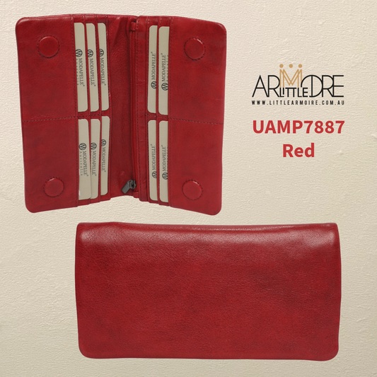 Soft Washed Leather Bid Fold Full Size Wallet with magnetic UAMP7887