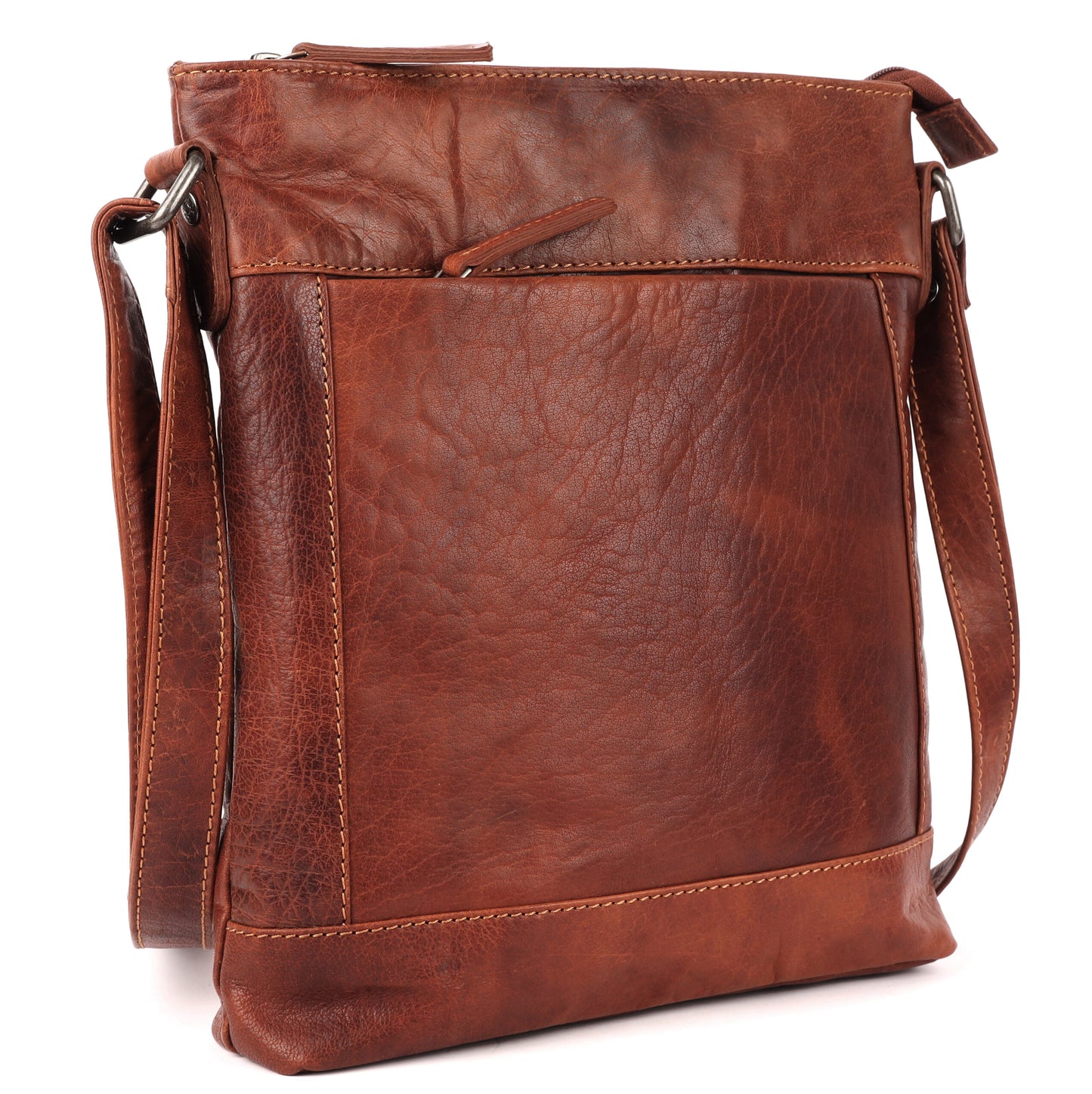 Unisex Structured Leather Crossbody Bag MELBOURNE - UARH1545