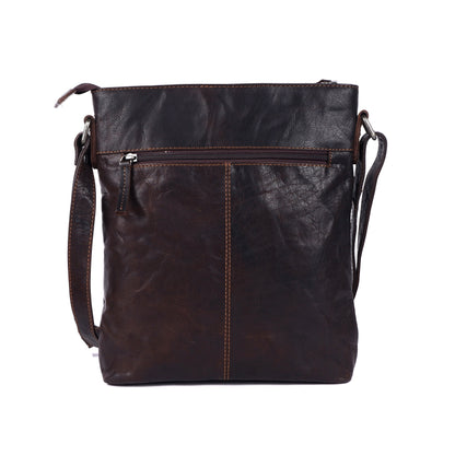 Unisex Structured Leather Crossbody Bag MELBOURNE - UARH1545