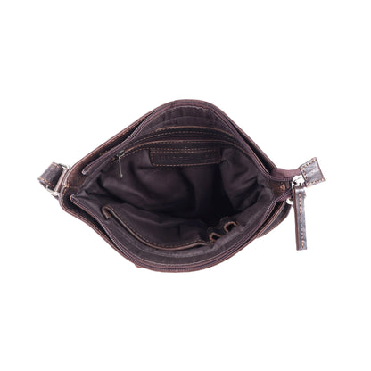 Unisex Structured Leather Crossbody Bag MELBOURNE - UARH1545