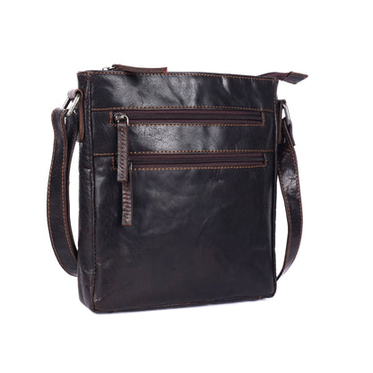 Unisex Structured Leather Crossbody Bag Perth - UARH1547