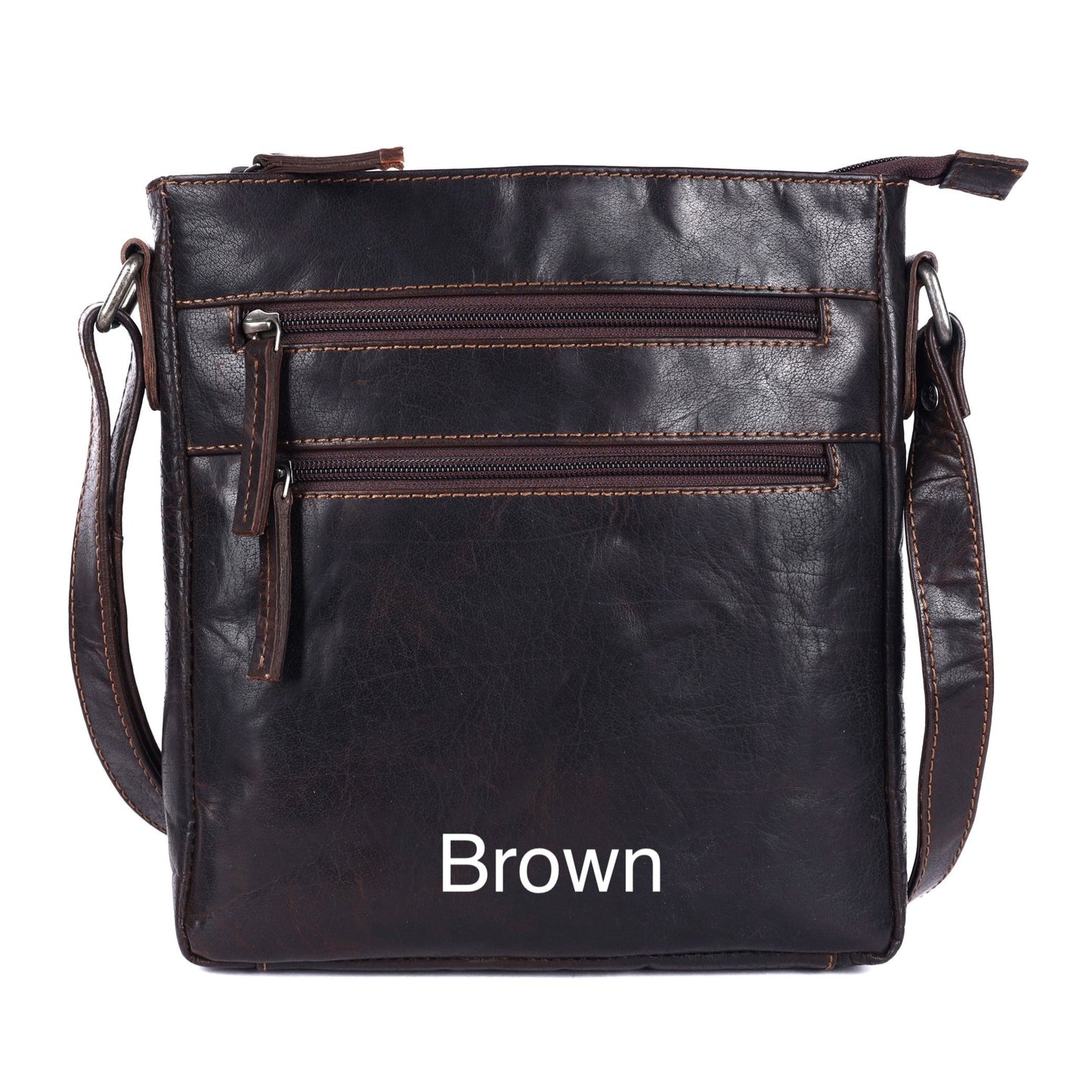Unisex Structured Leather Crossbody Bag Perth - UARH1547