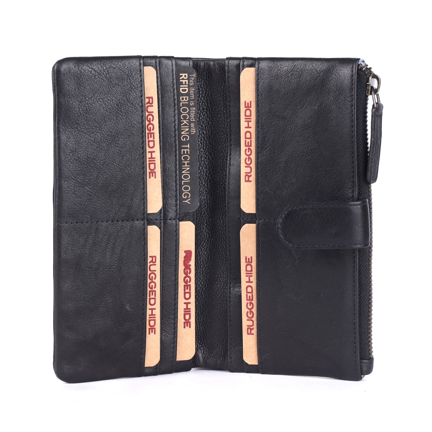 Press-stud closure Slim Ladies Leather Wallet UARH2629