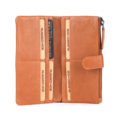 Press-stud closure Slim Ladies Leather Wallet UARH2629