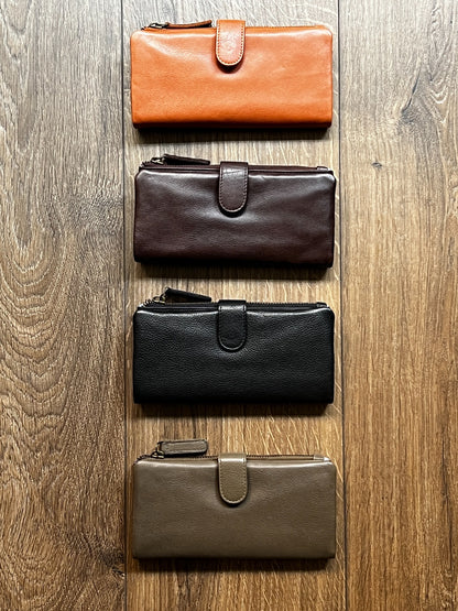 Press-stud closure Slim Ladies Leather Wallet UARH2629