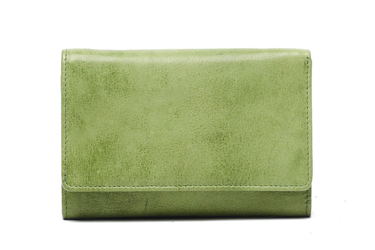 Soft Small Bifold Delta Leather Wallet with press stud UARH482