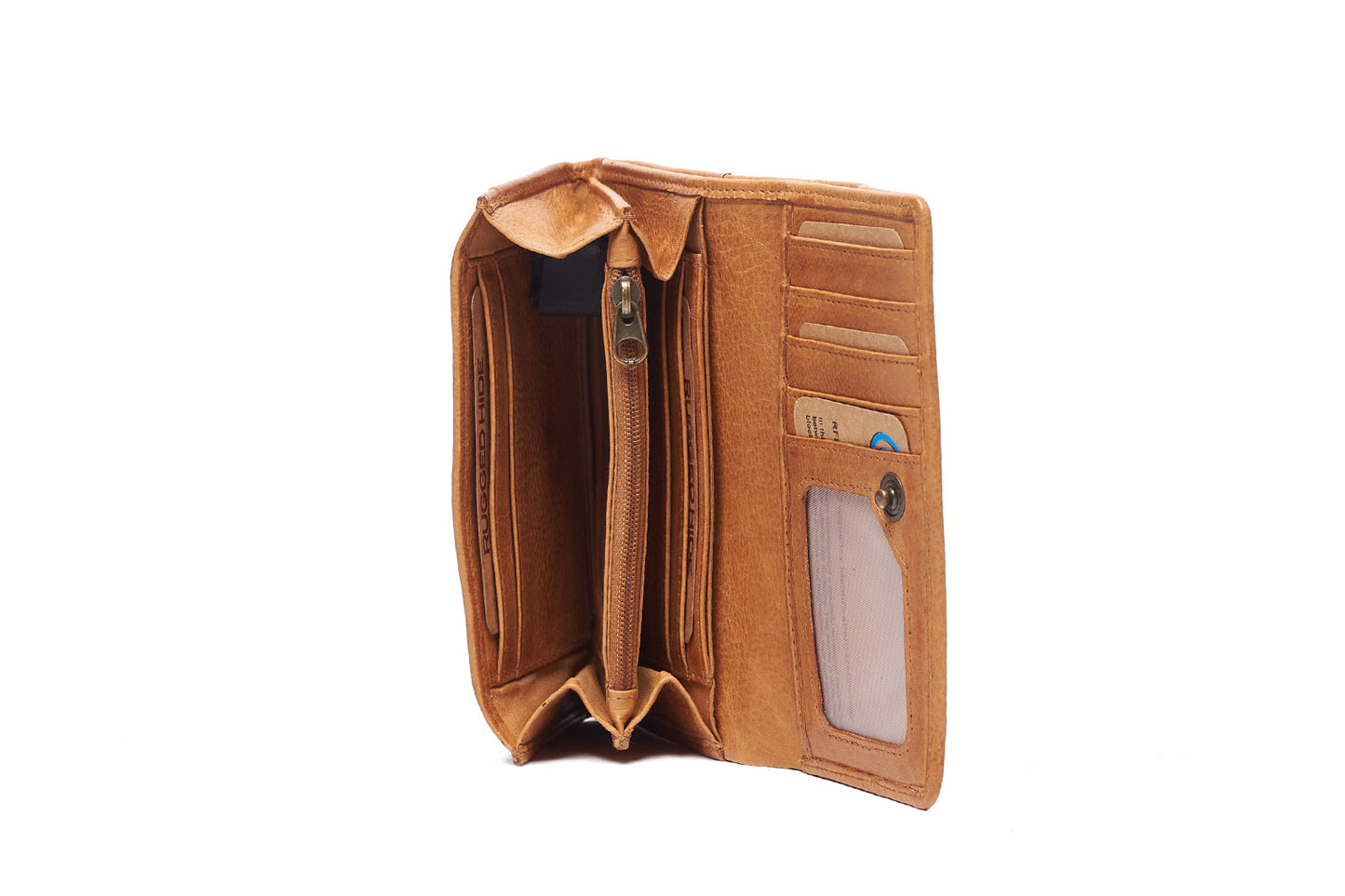 Soft Small Bifold Delta Leather Wallet with press stud UARH482