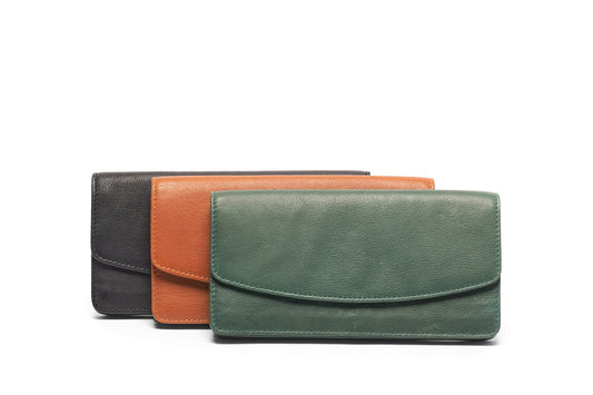 Full Size Soft Leather Millie Wallet with Press Stud UARH529