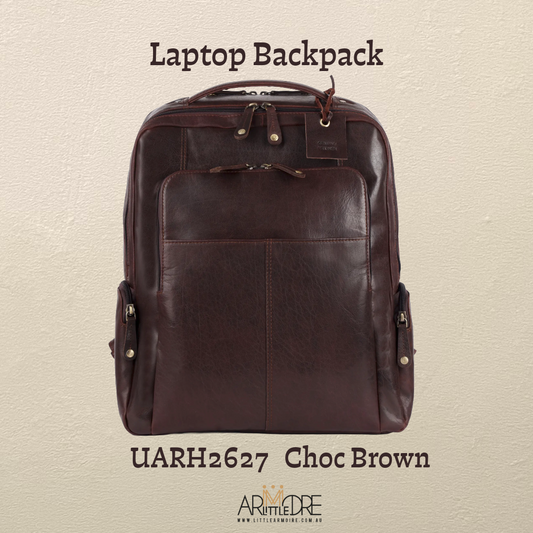 Unisex Large Leather Laptop backpack UARH2627