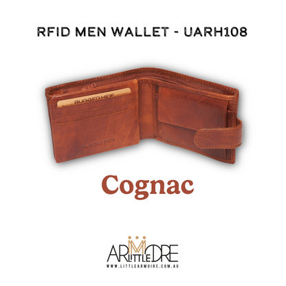 Men's Leather Wallet with Tab and Coin UARH108