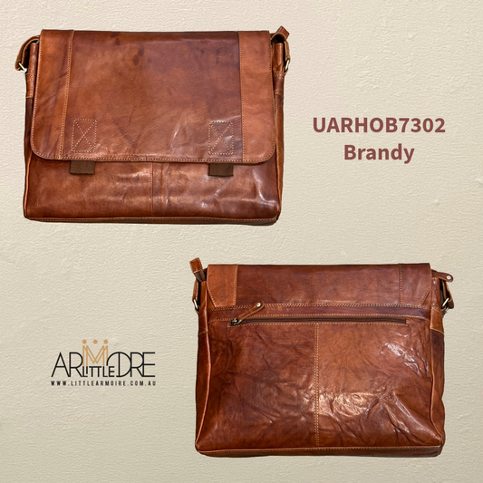 Men's Leather Satchel Laptop Bag UARHOB7302