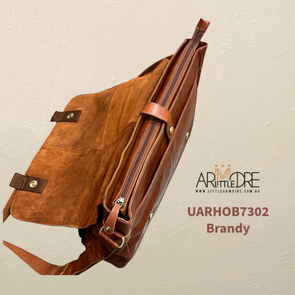 Men's Leather Satchel Laptop Bag UARHOB7302