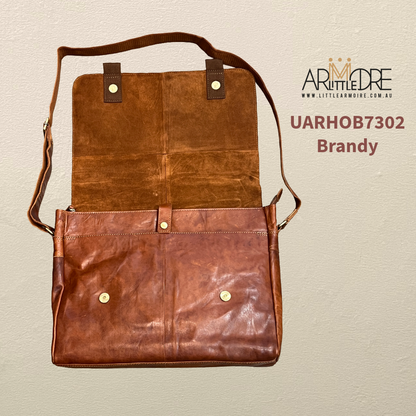 Men's Leather Satchel Laptop Bag UARHOB7302