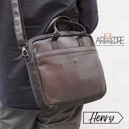 Vintage Business Leather Laptop / Document Brief Bag UARH4264