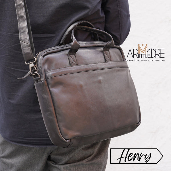 Vintage Business Leather Laptop / Document Brief Bag UARH4264