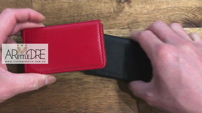 LA3027 Slim Hard Case Leather Business Card Holder