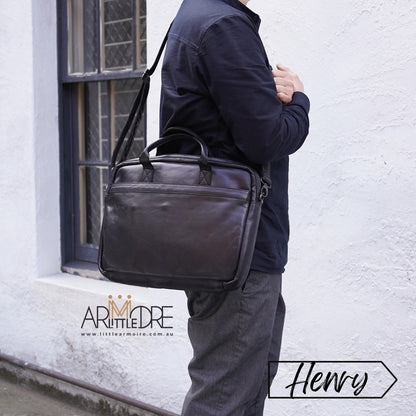 Vintage Business Leather Laptop / Document Brief Bag UARH4264
