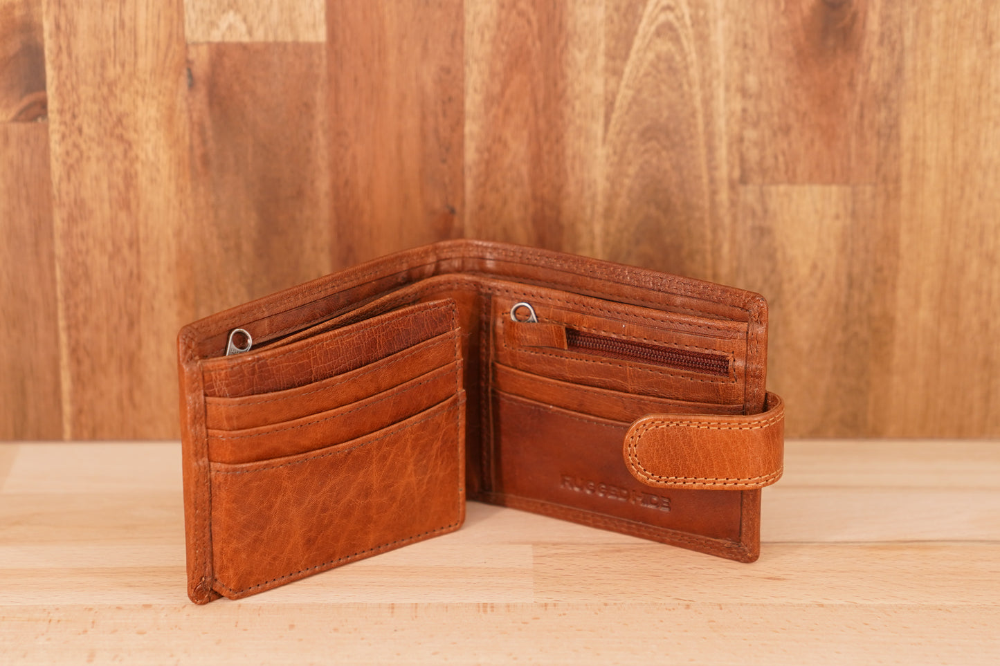 Men's Hard Leather Wallet with Press Stud UARH1406