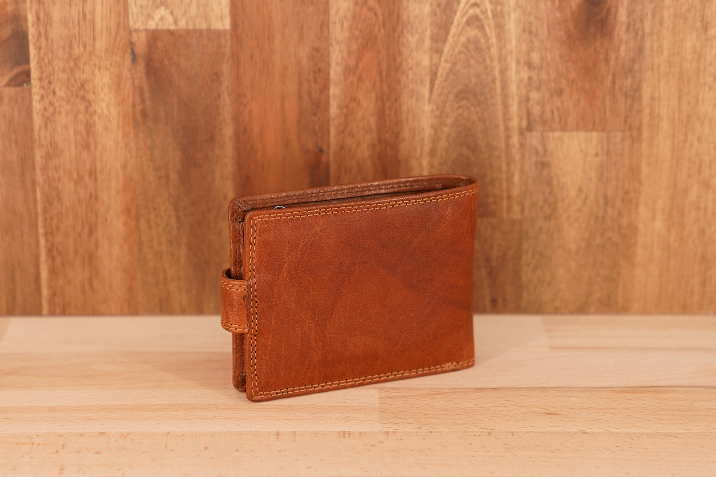Men's Hard Leather Wallet with Press Stud UARH1406