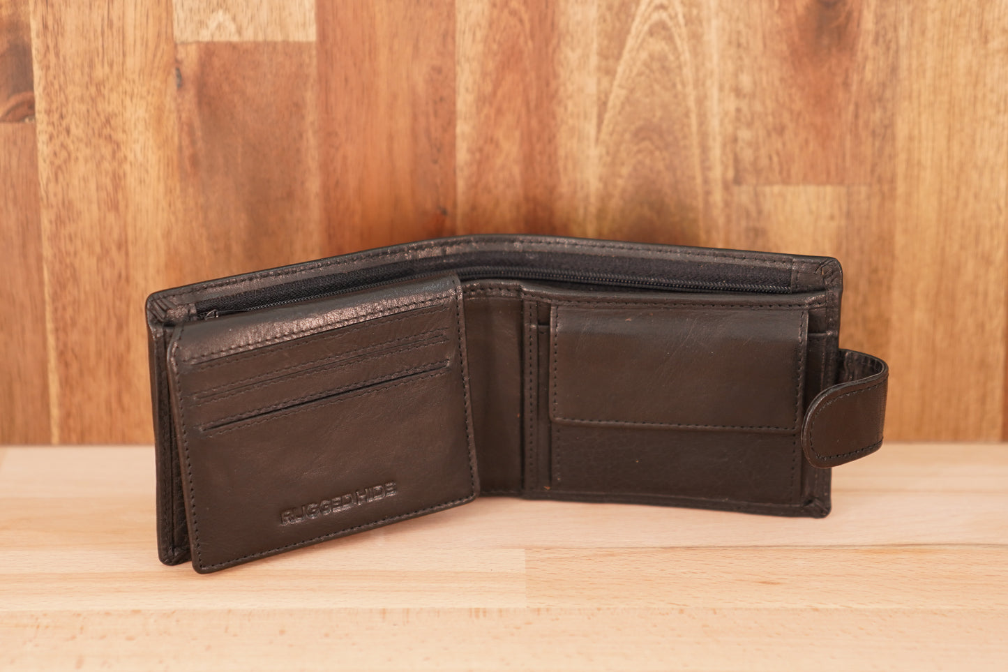 Men's Leather Wallet with Tab and Coin UARH108