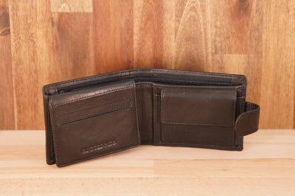 Men's Leather Wallet with Tab and Coin UARH108