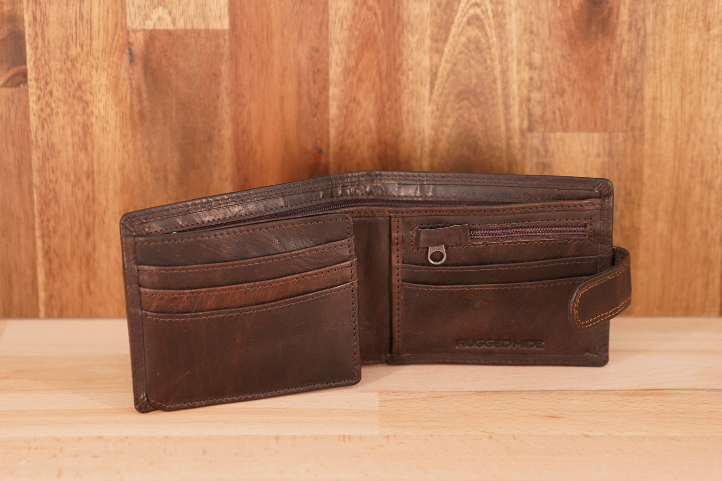 Men's Hard Leather Wallet with Press Stud UARH1406