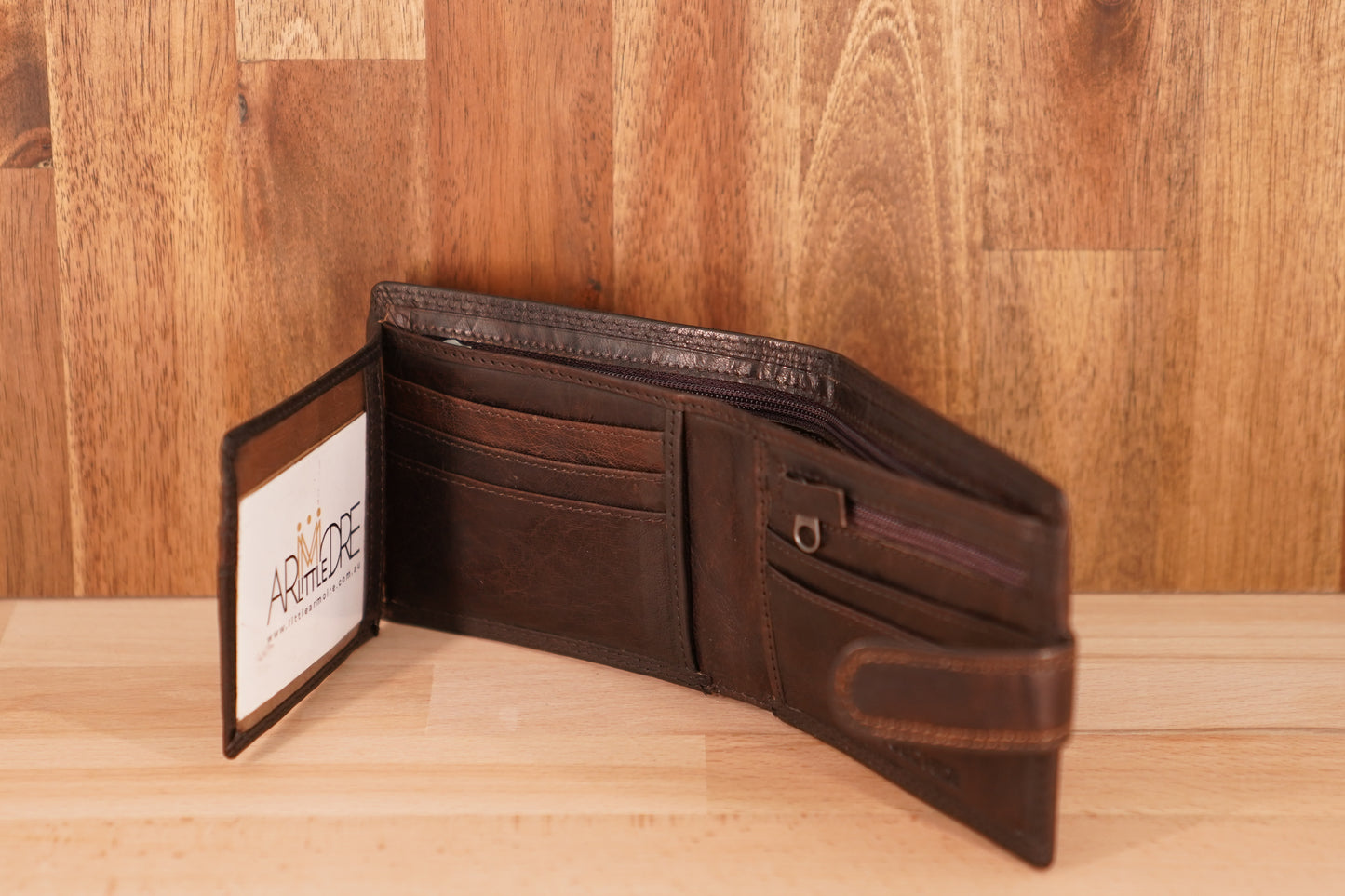Men's Hard Leather Wallet with Press Stud UARH1406