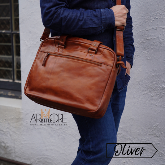 UARH3624 Vintage Business Leather Laptop / Document Brief Bag