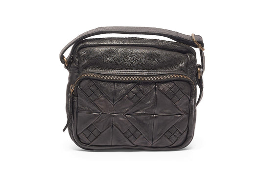 UARH237 Small Leather Woven Cross Body Bag