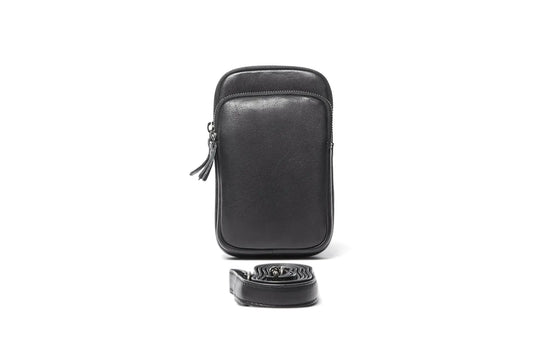 Soft Leather Mobile Phone Pouch with Two Zip Pockets UARH475 ZITA