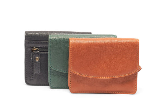 Small Press Stud Leather Wallet / Coin Purse UARH528