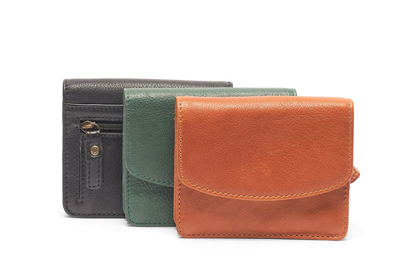 Rugged Hide RH-528 Valerie Small Press Stud Leather Wallet / Coin Purse