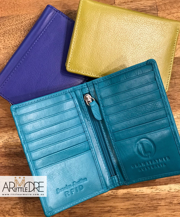 Mini Leather Card Holder Wallet with Zip for Coin - UARHRW02