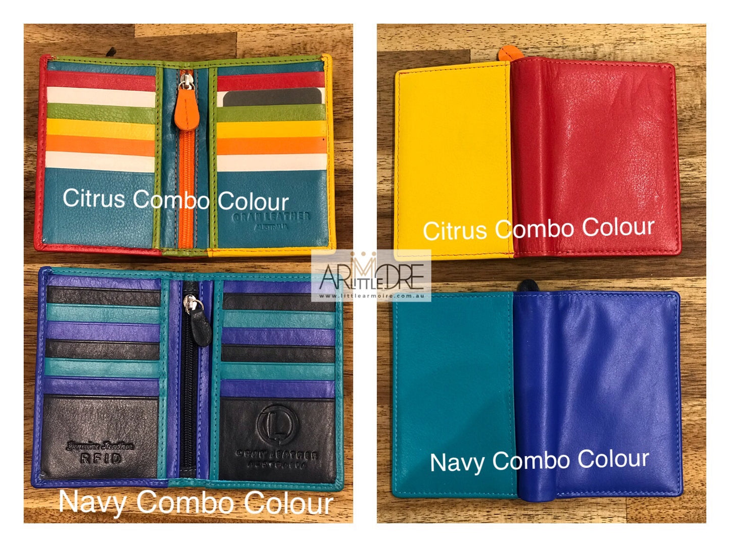 Mini Leather Card Holder Wallet with Zip for Coin - UARHRW02