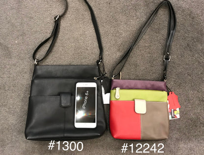FB-1300 Multi Coloured Large Leather Shoulder / Cross Body Bag