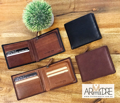 Two Tone Leather Wallet with Coin UARH3181