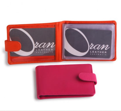 LA753 Leather Card Holder with Press Stud Tab