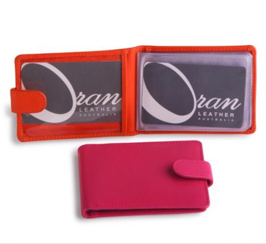 LA753 Leather Card Holder with Press Stud Tab