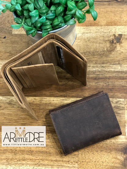 Tri-Fold Hunter Leather Wallet Sid UARH8195