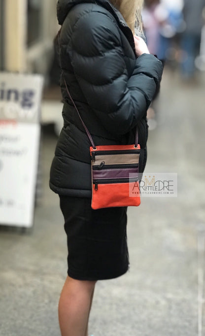 Multi Coloured Small Soft Sling Leather Bag UAFB144